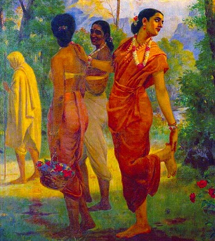 Shakuntala Composing a Love Letter to King Dushyanta